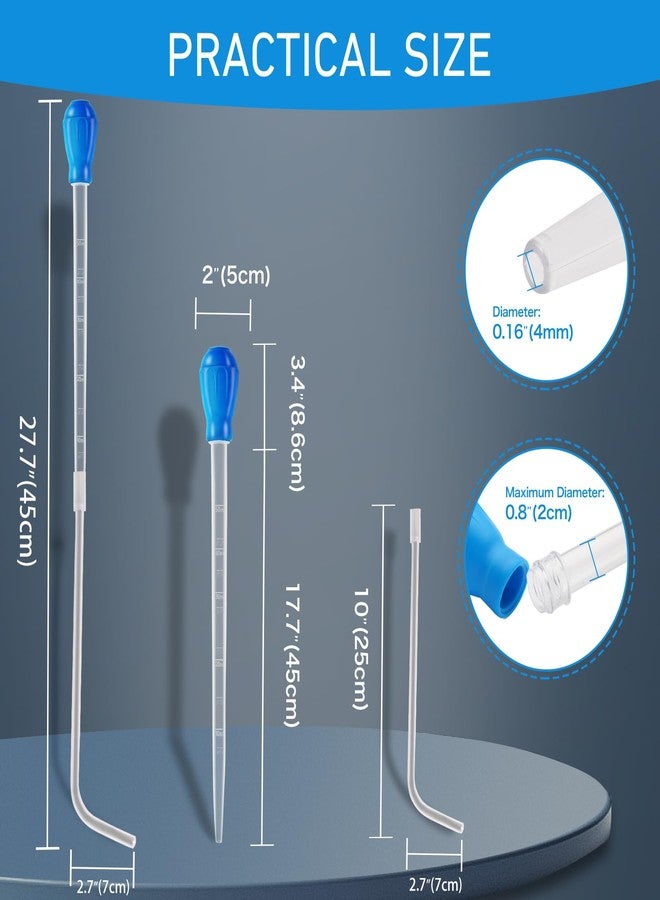 Depeew 50ml Aquarium Coral Fish Feeder, 27.7IN Extra Long Turkey Baster for Aquarium Siphon for Fish Tank Water Changer, Aquarium Cleaning Tools, Blue - Image 4